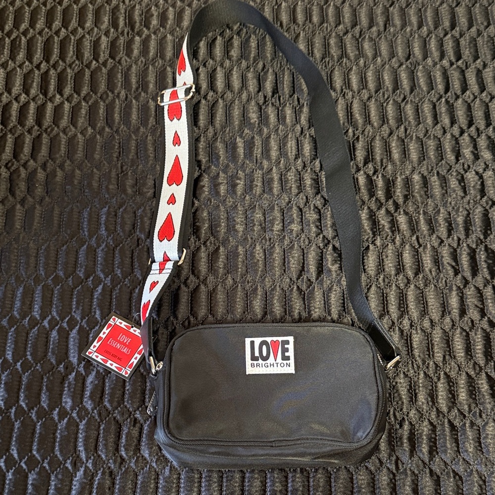Brighton Black Belt Bag with Heart Strap